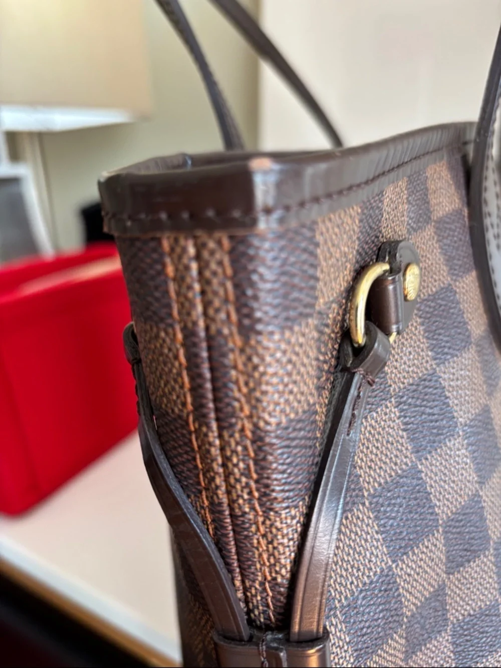 Louis Vuitton Brown Checkered Canvas Tote - Picture 11 of 16